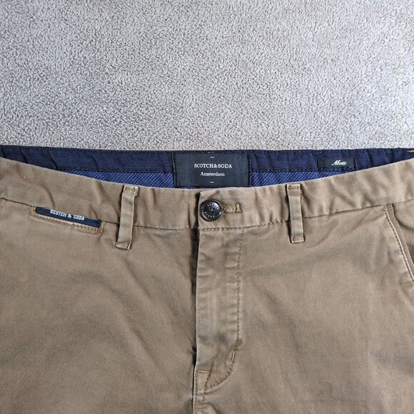Scotch & Soda Mott Chino Pants Men W29 L32 Slim Fit Stretch Khaki Brown - Picture 5 of 12